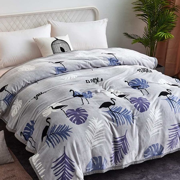 Other - Leaves & Flamingo Print Bedding Set